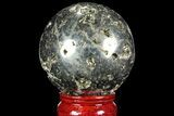 Polished Pyrite Sphere - Peru #98007-1